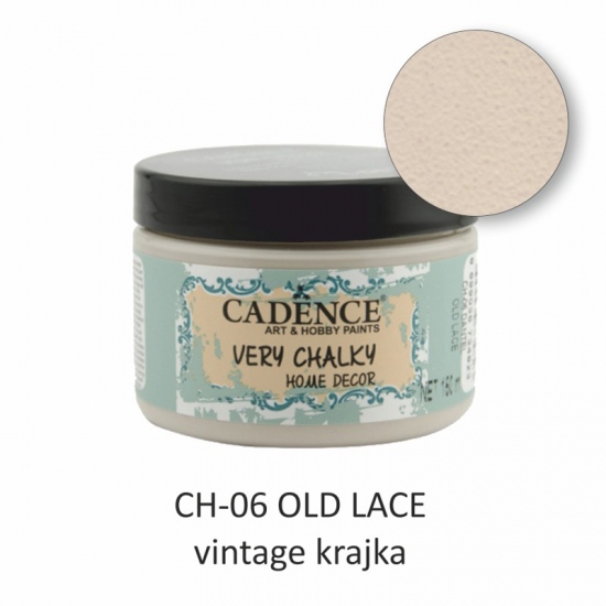Levně Křídová barva Cadence Very Chalky 150 ml - old lace vintage krajka