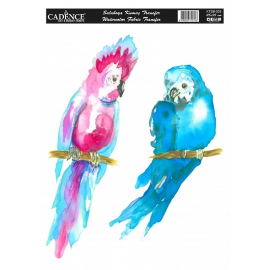 Nažehlovací nálepka25x35 cm akvarelová - papoušci