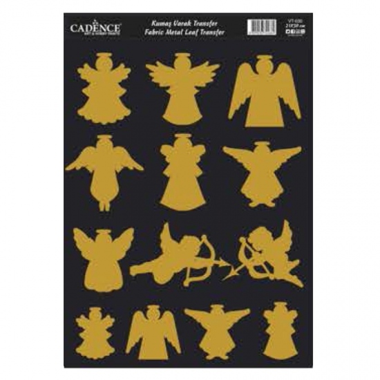 Zlatá nažehlovací nálepka 21x30 cm - andílci