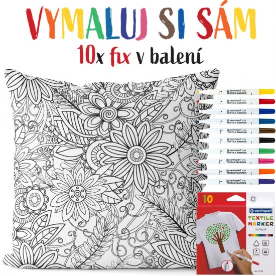 Polštářek s omalovánkou Floral