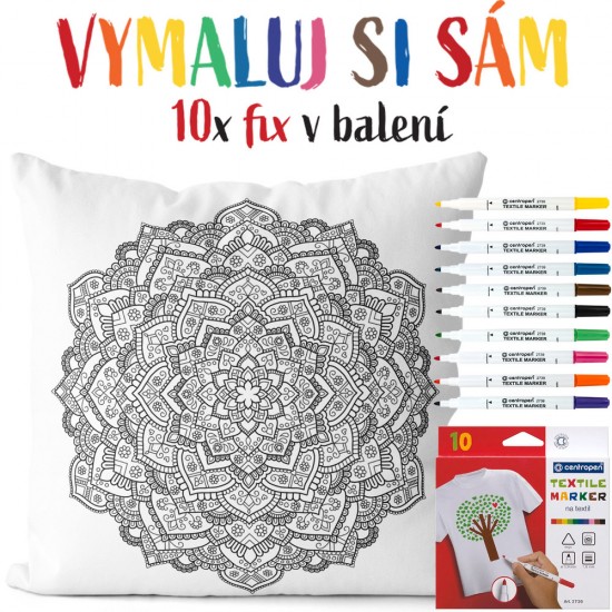 Polštářek s omalovánkou Mandala