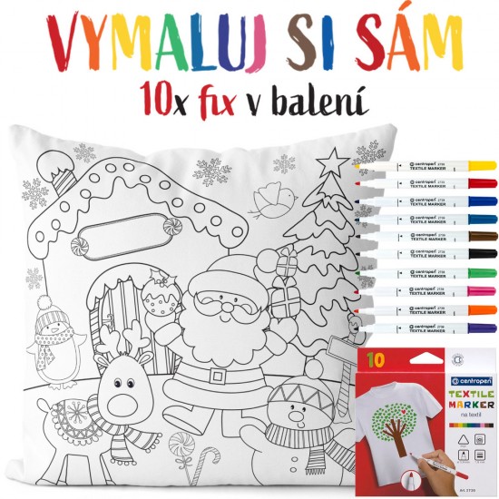 Polštářek s omalovánkou Vanoční atmosféra