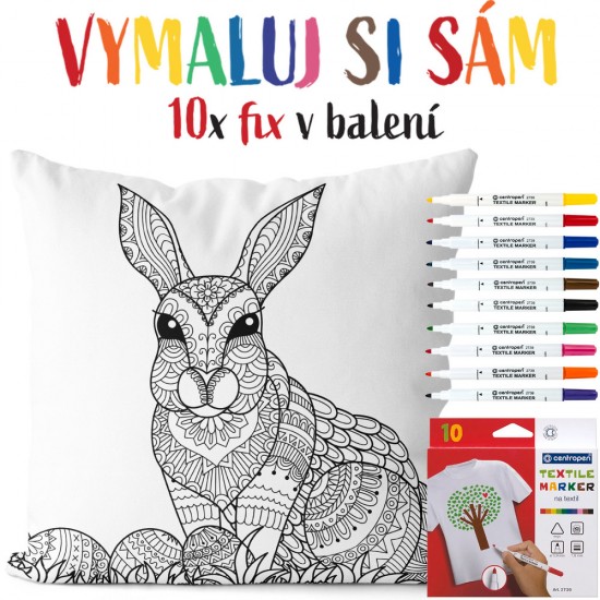 Polštářek s omalovánkou Králíček