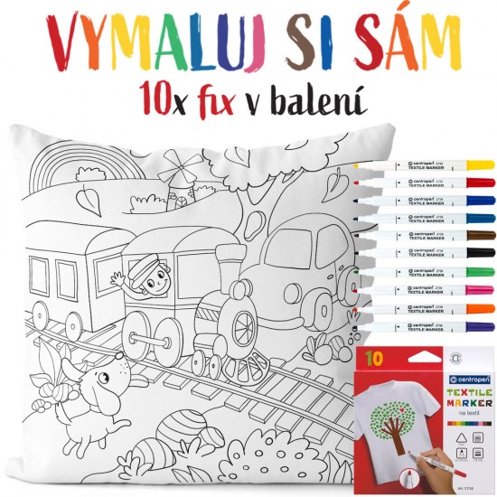 Polštářek s omalovánkou Mašinfíra