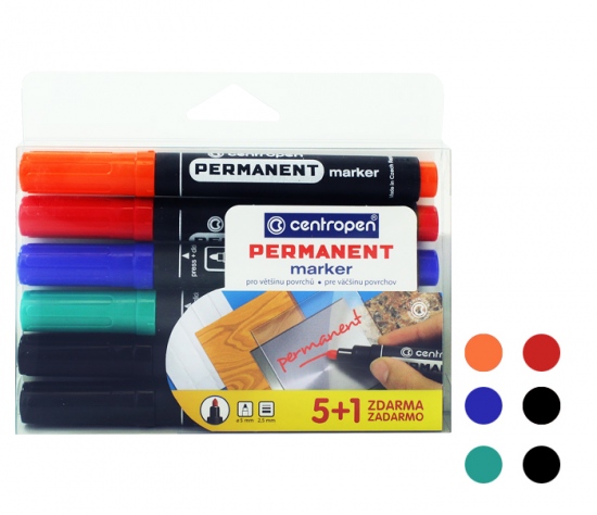 Popisovač Centropen 8566/5+1 sada