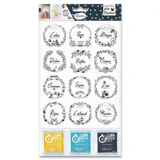 Razítka Aladine Stampo With Love - Měsíce , 12 Ks 