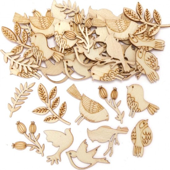 Dřevění mini ptáčci (72ks) AX896