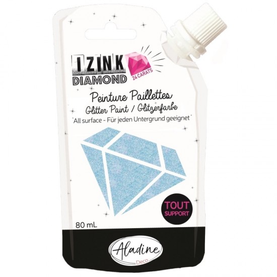 Diamantová barva Aladine Izink Diamond 24 Carats 80 ml - světle modrá