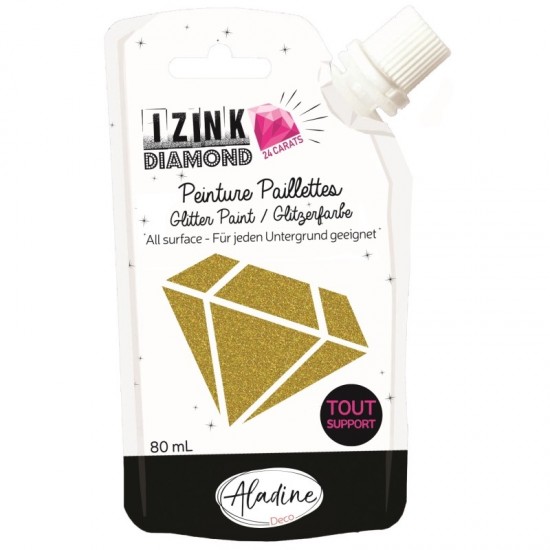 Diamantová barva Aladine Izink Diamond 24 Carats 80 ml - světlá zlatá