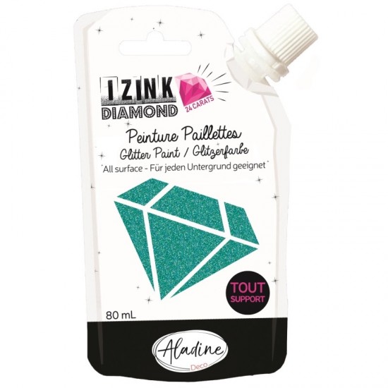 Levně Diamantová barva Aladine Izink Diamond 24 Carats 80 ml - tyrkysová