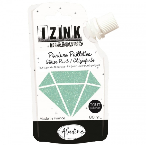 Diamantová barva Aladine Izink Diamond 80 ml - vert pastel pastelová zelená