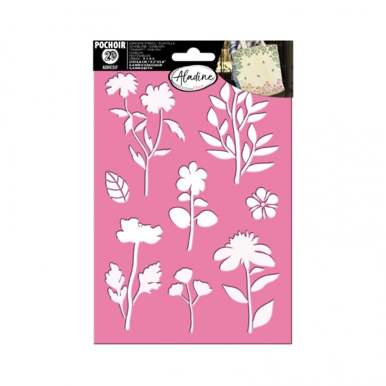 Silikonová samolepicí šablona Aladine 3D - Květiny