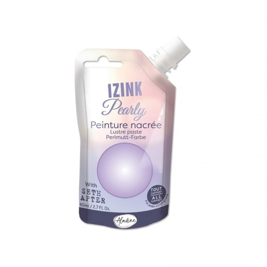 Perleťová barva Aladine Izink Pearl 80 ml - smokey lilac pastelová fialová