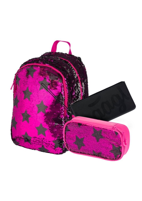 Baagl Set 3 Fun Stars: batoh, penál a silikonové pouzdro