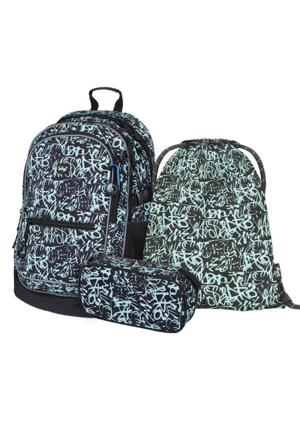 Baagl set 3 Core Graffito: batoh, penál, sáček