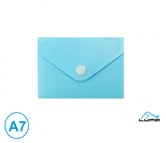 Obal spisový s klopou a drukem A7 pastel Luma, modrý