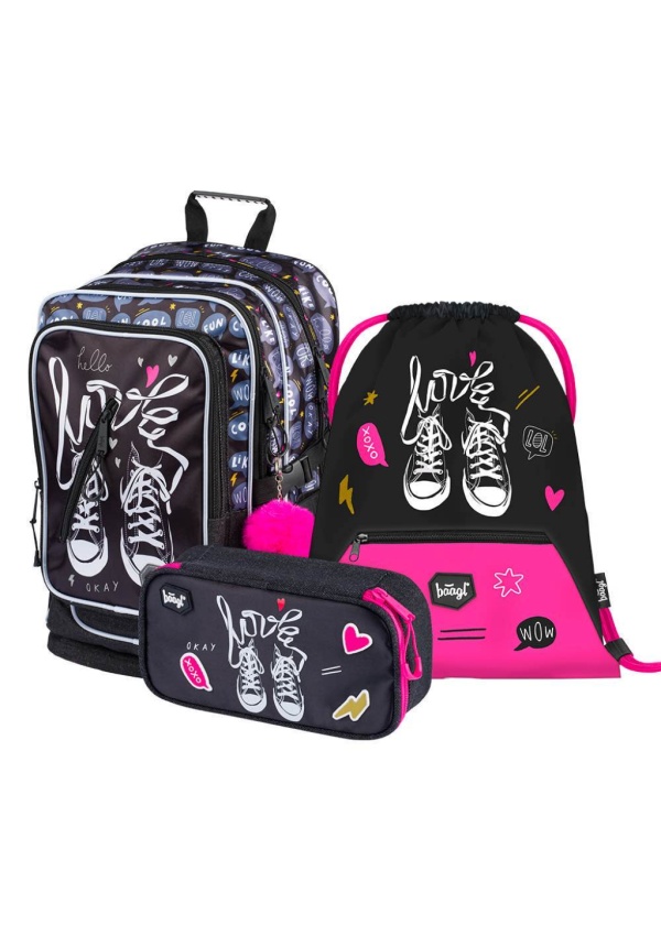 Baagl set 3 Tenisky: batoh, penál a sáček