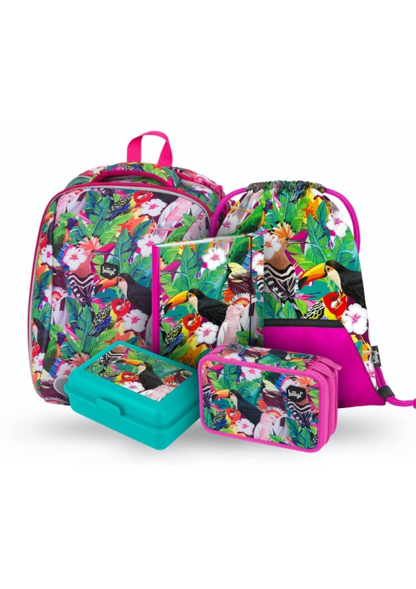 Baagl Set 5 Shelly Tukan: aktovka, penál, sáček, desky, box