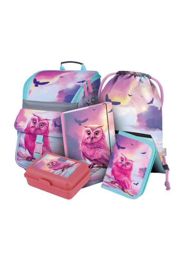 Baagl Set T 5 Zippy Sova: aktovka, penál, sáček, desky, box