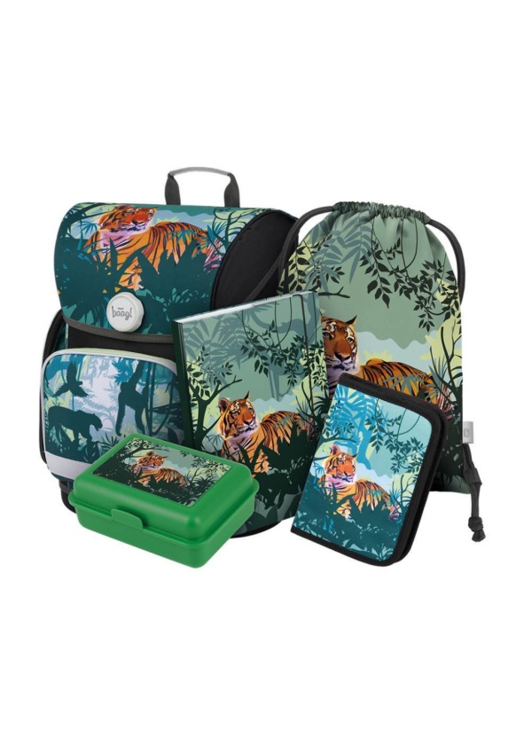Baagl Set 5 Ergo Tygr: aktovka, penál, sáček, desky, box