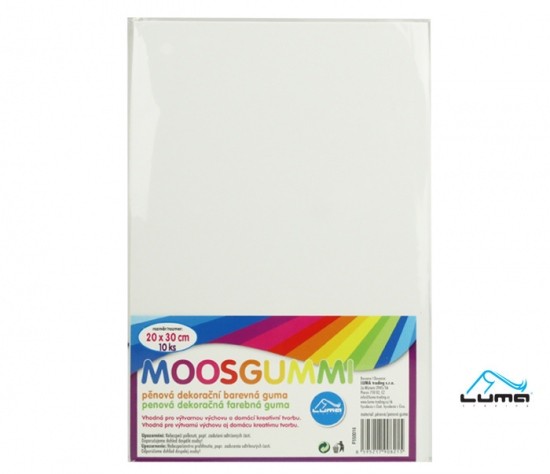 Moosgummi A4 bílá Luma 1 ks