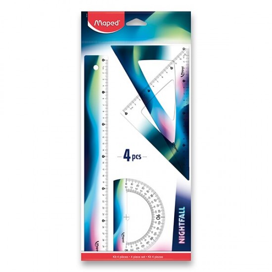 Pravítko Maped Nightfall Teens - 4 dílná sada
