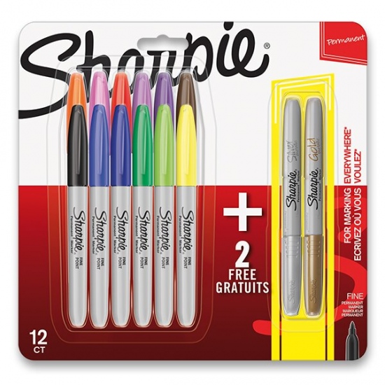 Permanentní popisovač Sharpie Fine + Metallic sada 14 barev