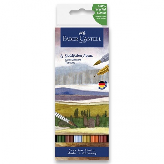 Levně Popisovač Faber-Castell Goldfaber Aqua Dual Marker Tuscany sada, 6 barev