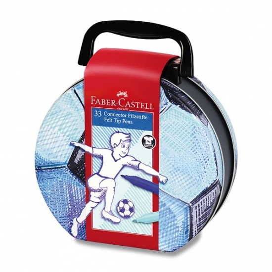 Levně Dětské fixy Faber-Castell Connector fotbal, 33 barev