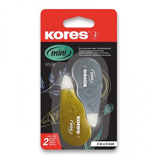 Korekční strojek Kores Mini Roller Metallic 5 mm x 5 m, 2 ks