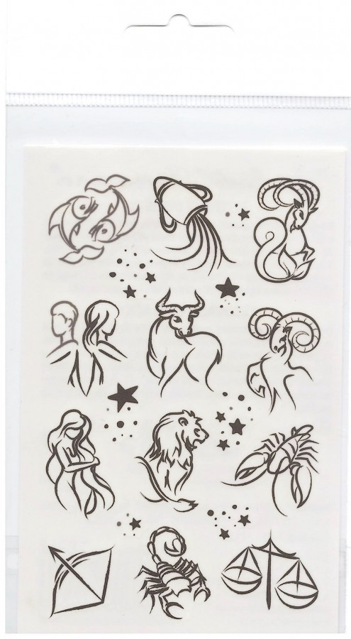Tetovací obtisky 8,5 x 13 cm, zvěrokruh