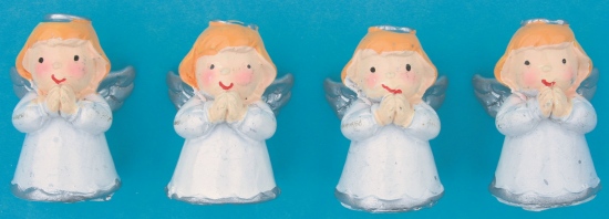 Anděl 3,5 cm, akryl, 4 ks v krabičce