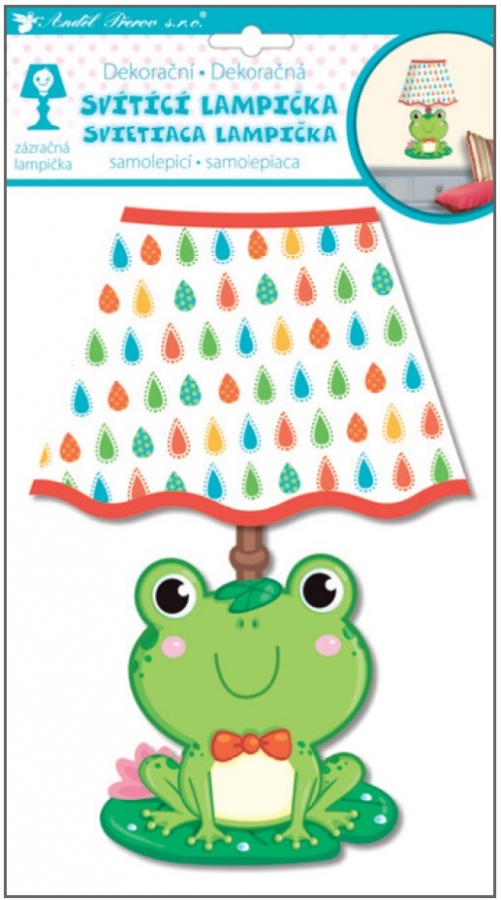 Lampička samolepicí svítící LED žabka 27cm