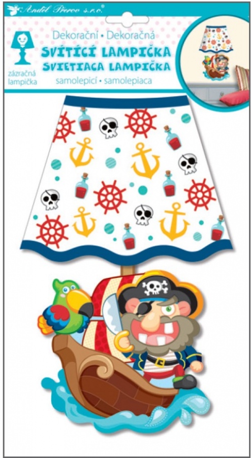 Lampička samolepicí svítící Led piráti 27cm