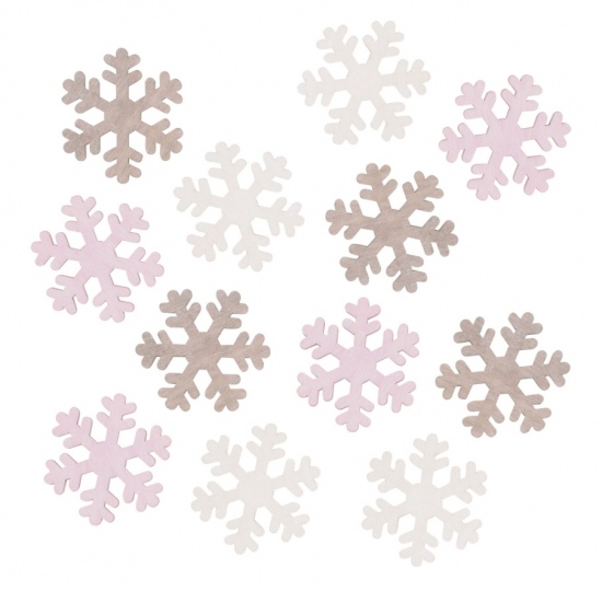 Vločky dřevěné 4 cm, 12 ks