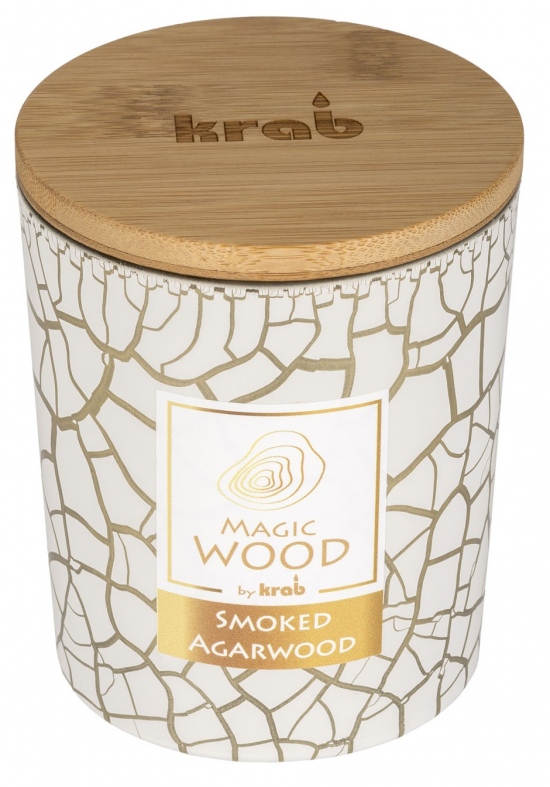 Svíčka Magic Wood s dřevěným knotem - Smoked Agarwood 300g 