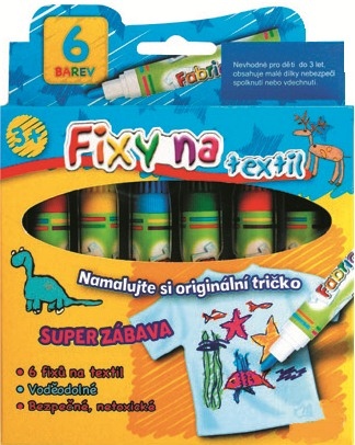 Fixy na textil 6 odstínů