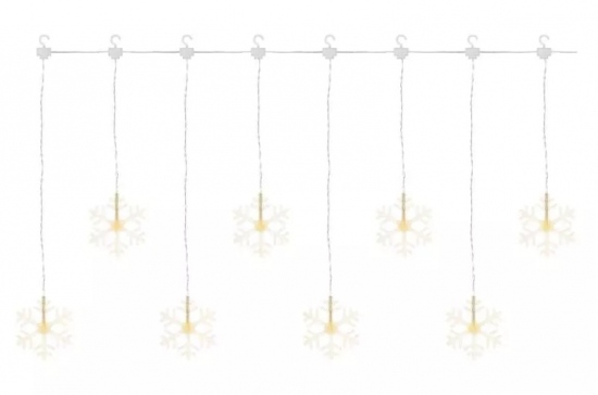 Vločky závěs 8 Led, teplá bílá