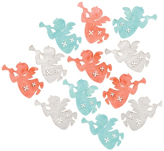 Anděl dřevěný 4 cm 12 ks