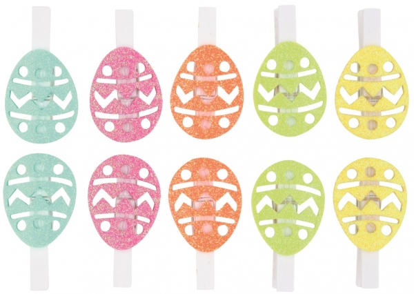 Vajíčka s glitry na kolíčku 5 cm, 10 ks v sáčku