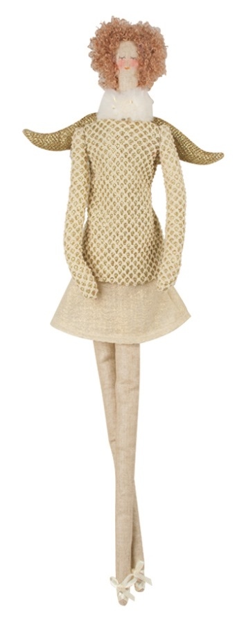 Andělka látková na posazení, ve zlatém 43 cm 