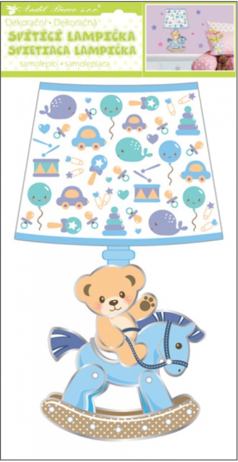 Lampička samolepicí svítící LED medvídek 31 cm 