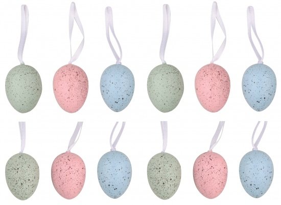 Vajíčka plastová na zavěšení 4 cm, 12 ks v sáčku
