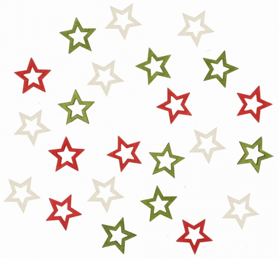 Dřevěné hvězdy 2cm, 24 ks