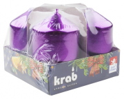 Adventní svíce válec fialový LAK 40 x 80 mm, 4 ks v sadě