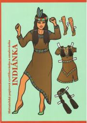 Indiánka - Sběratelská papírová vystřihovánka a omalovánka