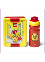 Svačinový set LEGO ICONIC Girl (láhev a box) - žlutá/červená
