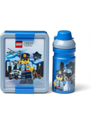 Svačinový set LEGO City (láhev a box) - modrá