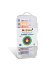 Temperové barvy PRIMO, sada 10 x 18ml + štětec v plastovém pouzdru