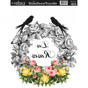 Transferový obrázek Cadence, 25x35 cm, HomeDeco - věnec s ptáčky